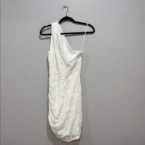 Elegant White Lace One-Shoulder Dress